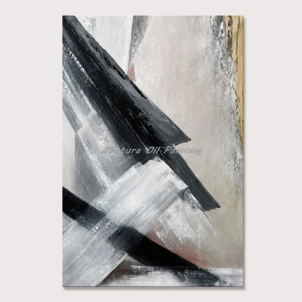 

Mintura Big Size Handpainted Abstract Color Block Oil Painting on Canvas,Modern Wall Art,Picture for Living Room Home Decoration