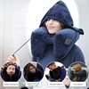 Neck Pillow Travel U-shaped Pillow Inflatable H Hooded Nap Outdoor Car Long-Distance Aircraft 1