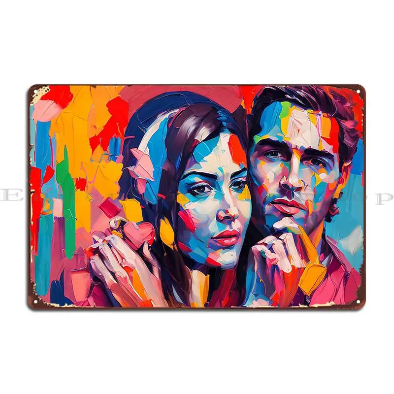 

Пара стрелок на День святого Валентина металлический налет ржавый классический кинотеатр дизайн железный жестяной знак плакат