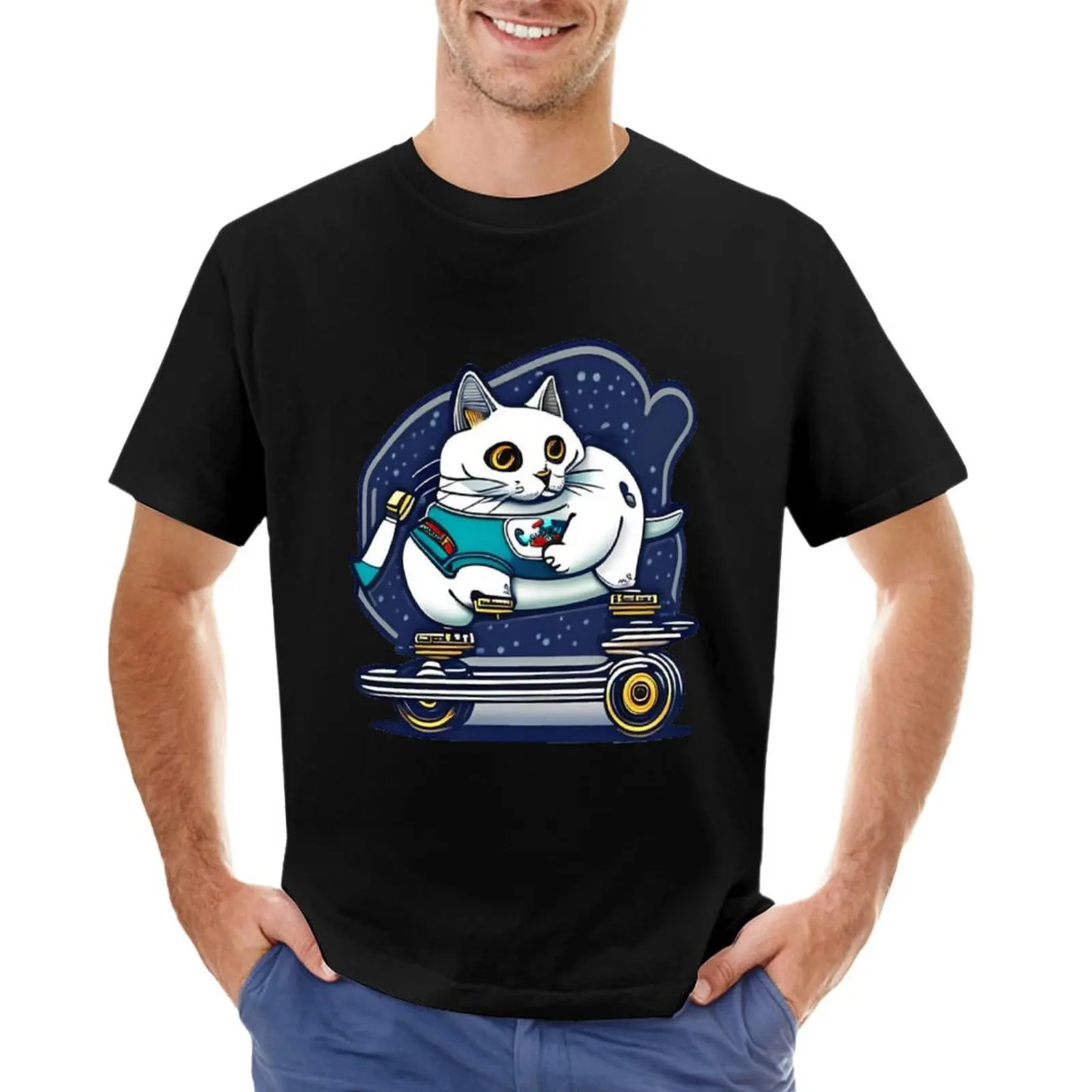 

FunnyCat playing skateboard T-Shirt sweat shirt t shirts for men graphic