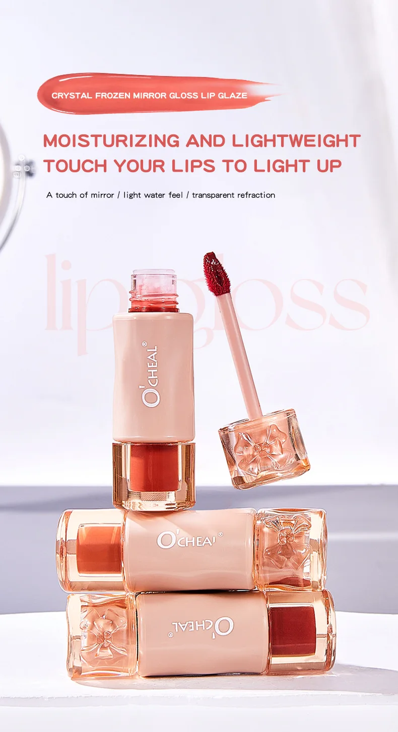 OCHEAL Cross Border Velvet Mirror Matte Lip Gloss Lipstick Moisturizes and Nourishes not easy to stick to cup white lip gloss