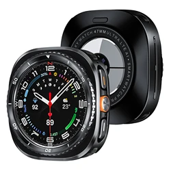 Premium Alloy Metal Watch Case - Sleek Protector Frame Cover - Galaxy Ultra 2025 (Black white)