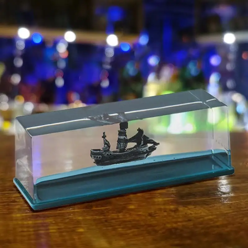 

Cruise Ship Model Desktop Ornament Home Decoration Pirate Ship Liquid Boat Sea Fluid Acrylic Model Room Decor For Men Women