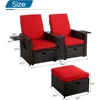 5PCS Outdoor Wicker Chaise Lounge Chair - Rattan Adjustable Reclining Patio Lounge Chair with Ottoman and Coffee Table 6