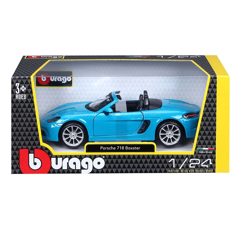 Bburago 1:24 Scale Porsche 718 Boxster Royal blue alloy racing car