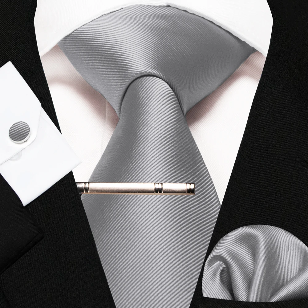 Neck Tie Handkerchief Cufflinks Set For Men