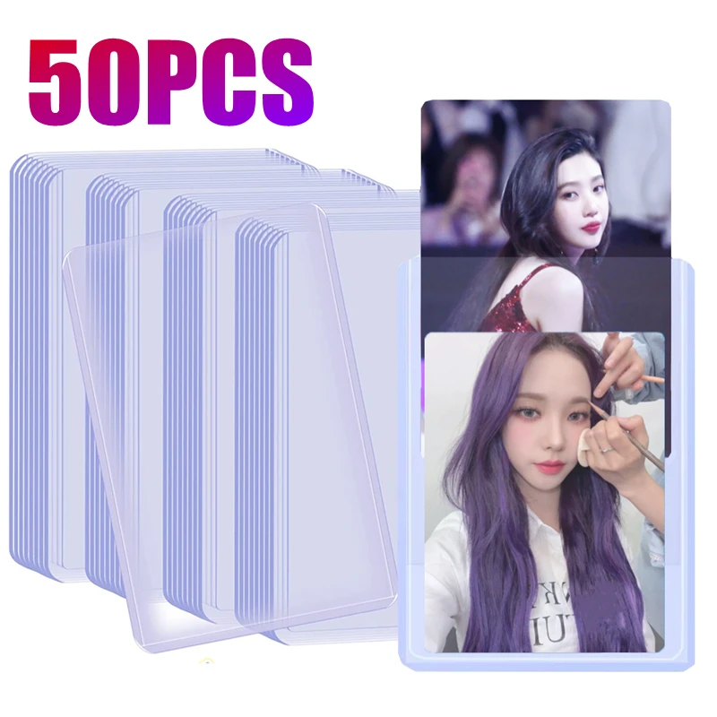 50 шт. 35PT Toploader корейский idol рукава для фотокарт прозрачный против царапин 3x4 &quotПВХ