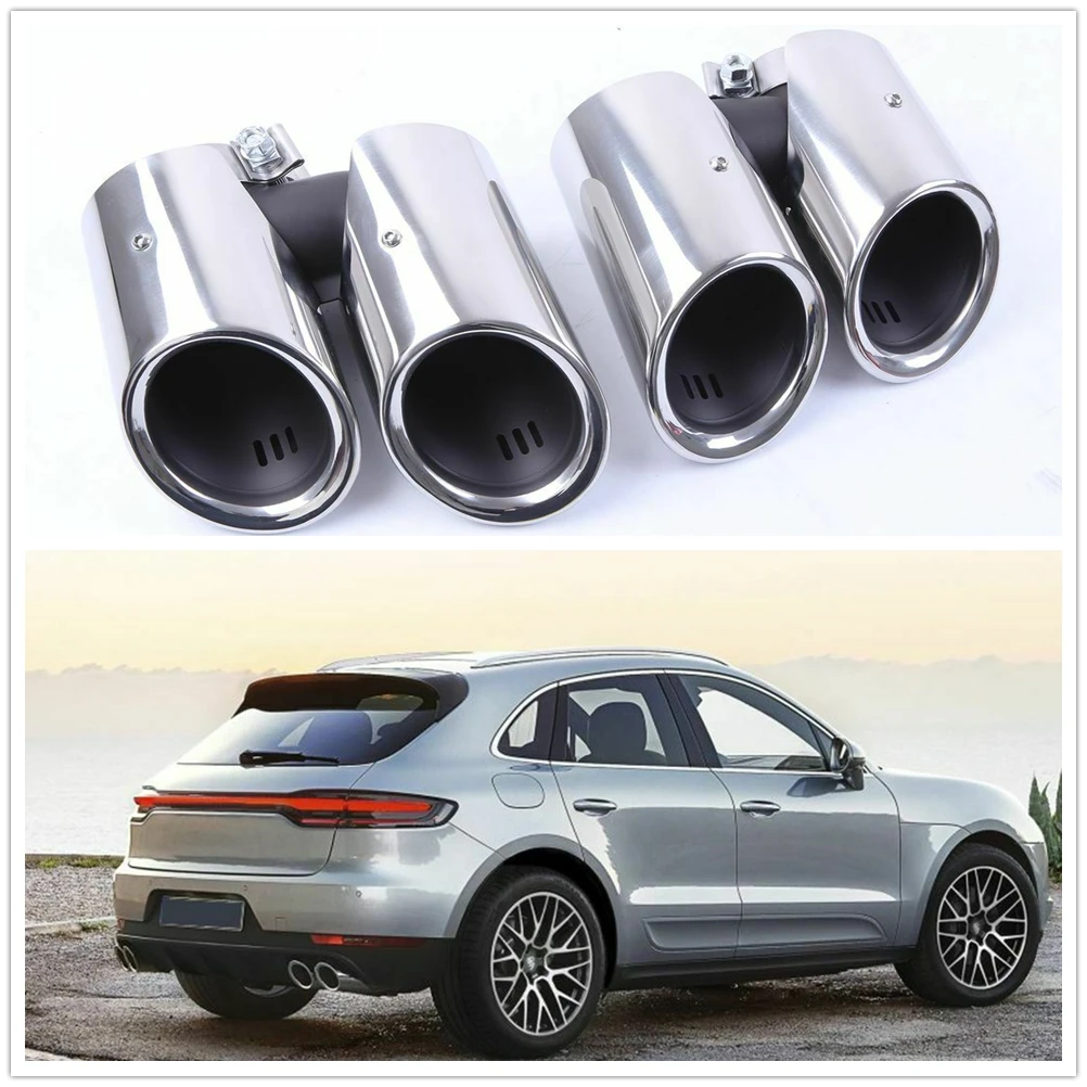 

2PCS Car Rear Exhaust Tip Exhuast Pipe Muffler Nozzle Air Outlet Vent Tailpipe For Porsche Macan 2.0T 2019