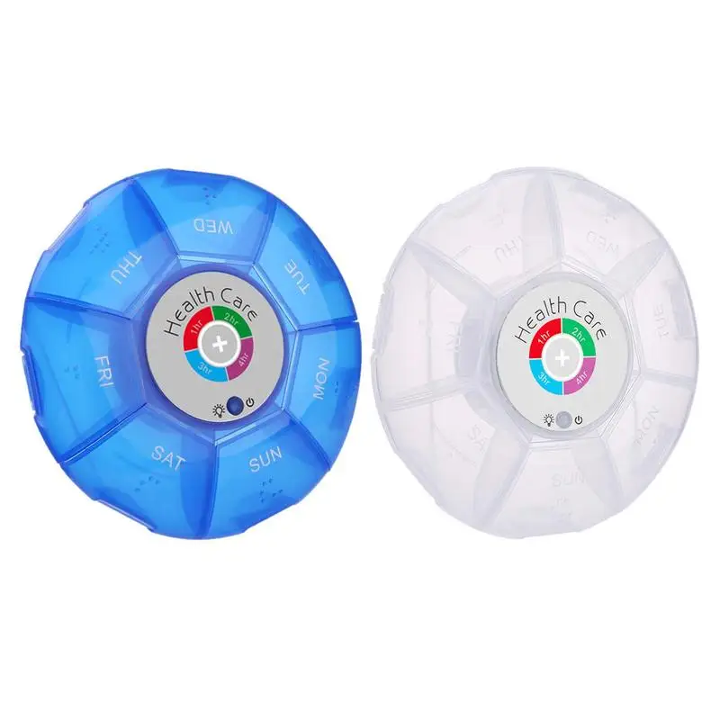 

Medicine Organizer Mini Portable Travel Pill Container Organizer 7 Day Pill Cases With Alarm Timer Smart Organizer Pills Case