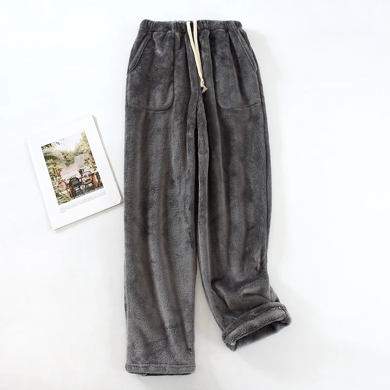 Чоловічі фланелеві штани для сну, надзвичайно товсті, теплі, вільні, з двостороннього флісу, повсякденні, для активного відпо...