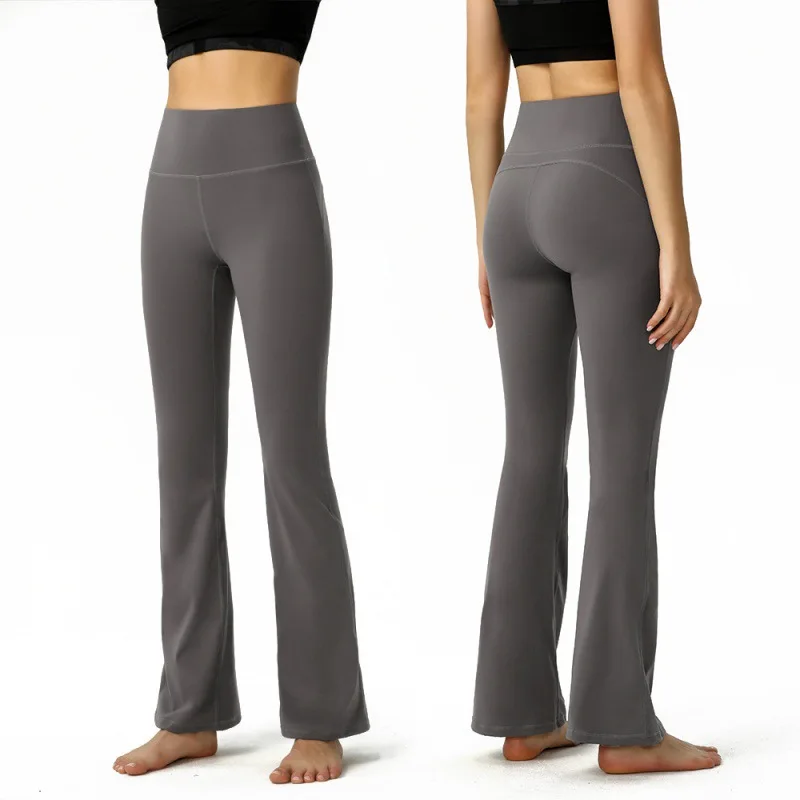 Calça Yoga com Micro Flare, Calça Esportiva Elástica Feminina, Cintura Alta, Hip Lifting, Emagrecimento e Moldar, Lazer e Lazer