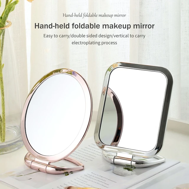 Espejo de maquillaje para el hogar, tocador de escritorio portátil, espejos  pequeños plegables - AliExpress