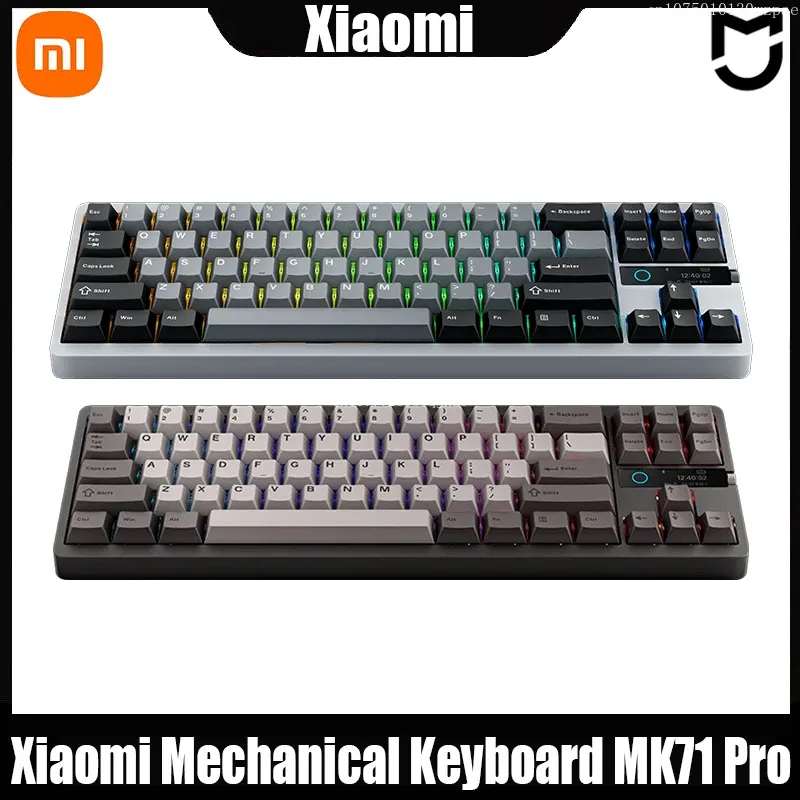 Xiaomi Mechanical Keyboard MK71 Pro Wired/Wireless/Bluetooth Three-Mode Game 71 Office Keyboard RGBGasket Structure LCD Screen