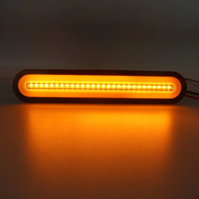 LED Tail Lights Waterproof LED Trailer Truck Brake Light 3 in1 Neon Halo Ring Tail Brake Stop Turn Light Sequential Flowing Signal Lamp 2x