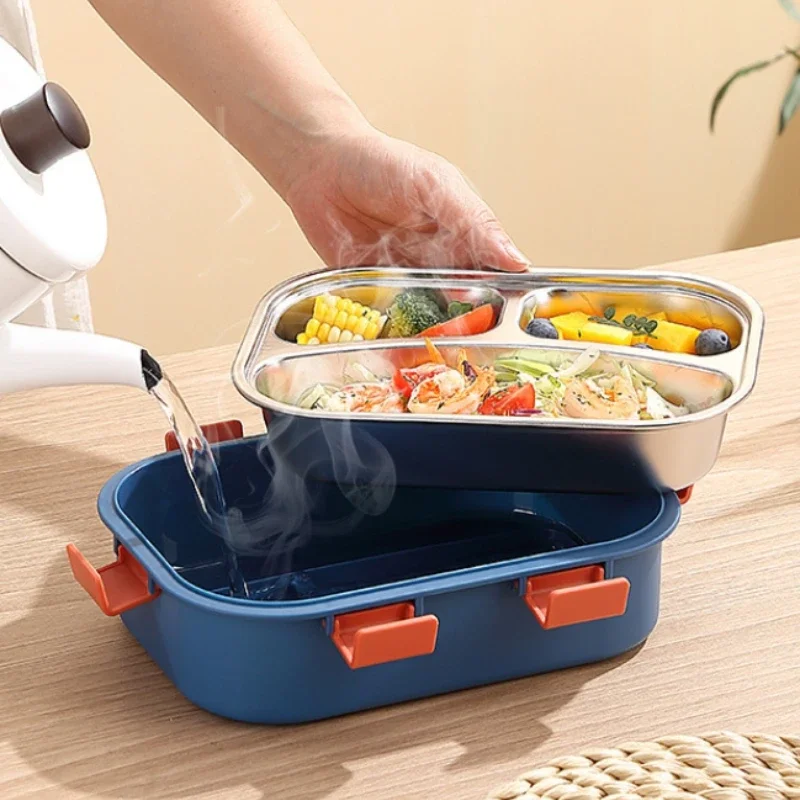 Boîte Bento Inox 850ML - Lunch Box Hermétique Acier Inoxydable - Sans BPA - Adultes Enfants