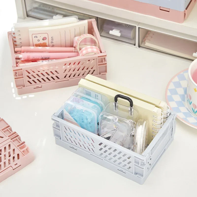 Desk Organizer Baskets Stationery Holder Box Tape Earser Holder Case Stackable Storage Box with Handle Home Desk Accessories office file box desktop a4 document organizer stackable laminated papers rack all purpose bathroom storage tray for home