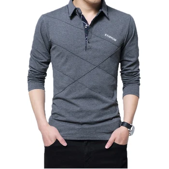 5XL 폴로 셔츠 칼라 남성 플러스 크기 3XL 4XL 가을 단추 브랜드 남성 폴로 셔츠 긴 소매 캐주얼 남성 셔츠 드레스 폴로 셔츠