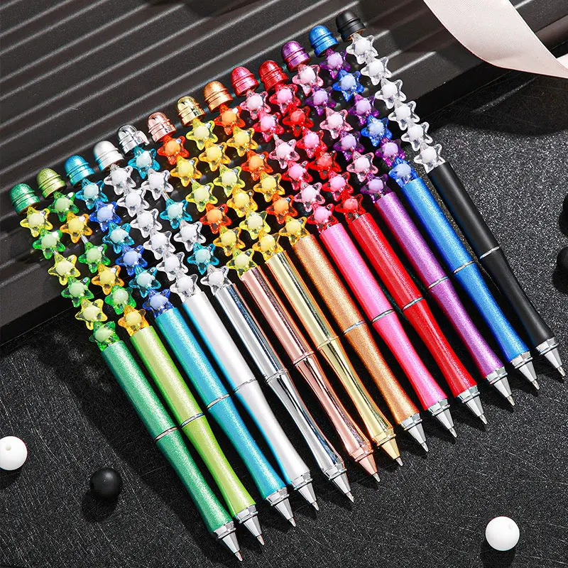 

36pcs Metal Ballpoint Pen Beadable Pens Japanese Stationery Bead Pens for Writing School Office Supply Kids Gift Luxury Pen