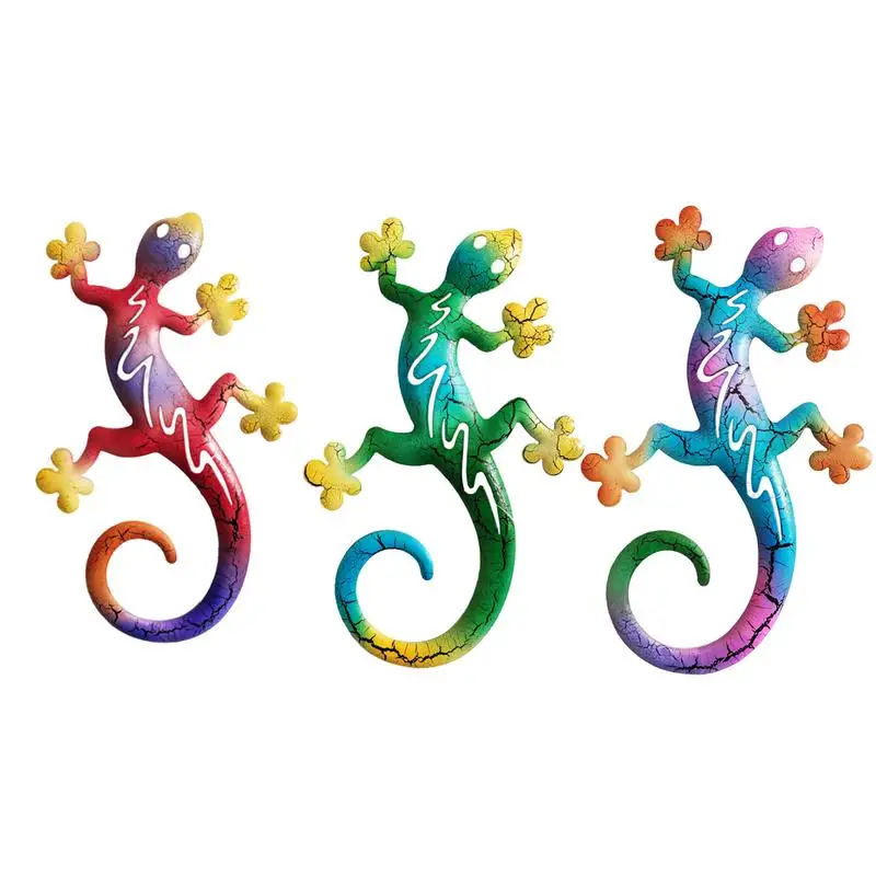 

Cute Metal Lizard Wall Decor Iron hollow lizard gecko wall hanging Decor Home Metal Crafts Colored Gecko Wall Decoration
