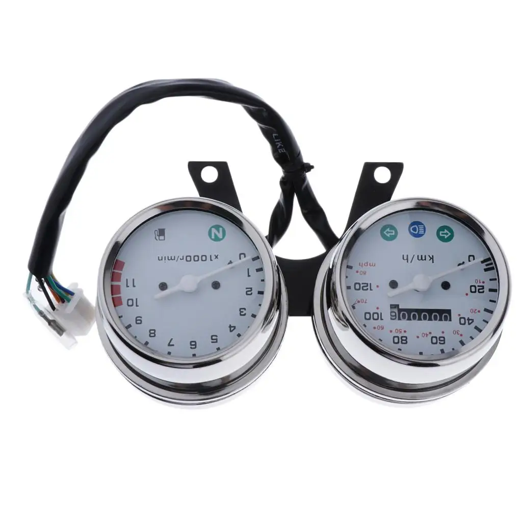 Motorbike Dual Mechanical Odometer Speedometer And Engine Instrument motorcycle speedometer