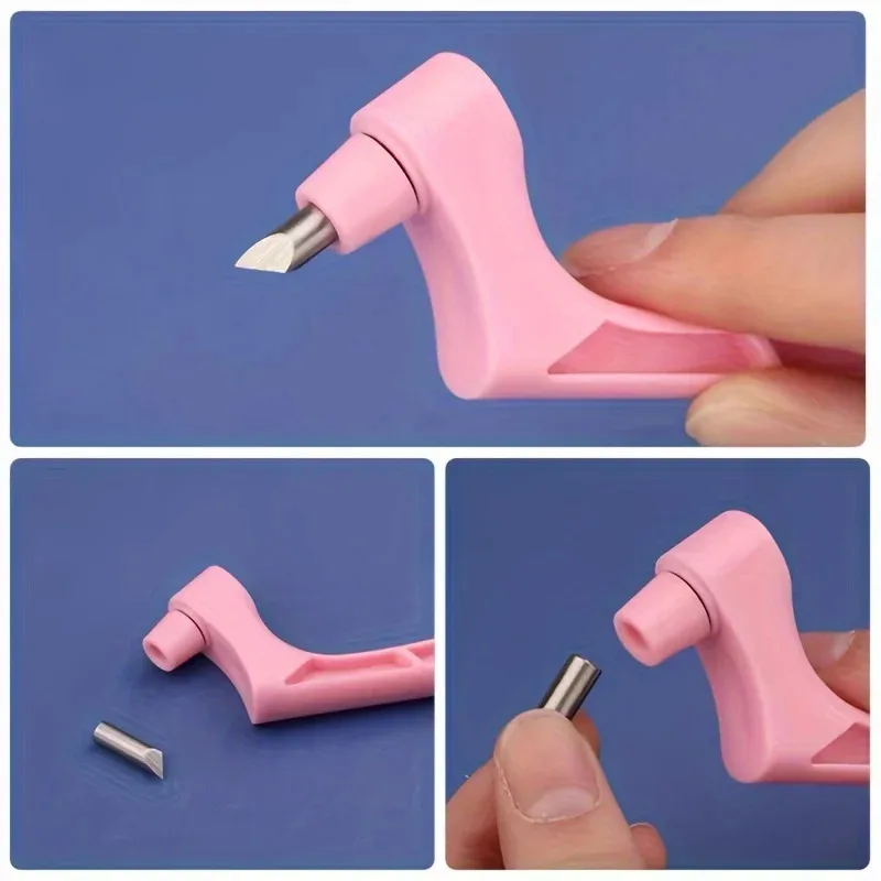 360˚ 회전식 종이 예술 절단 도구 스테인레스 스틸 공예 칼 스티커 스크랩북 커터 DIY 아트 나이프 유틸리티 커팅 나이프