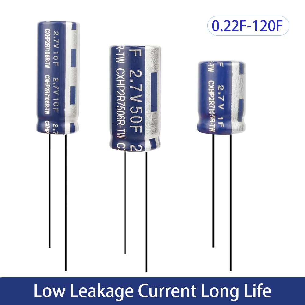 2PCS Super Capacitors 2.7V 0.22F 0.3F 0.5F 1F 2F 4F 6F 10F 15F 20F 25F 30F 50F 60F 100F 120F Farad capacitor CDA lic super capacitors lithium ion capacitor cda 3 8v 10f 20f 25f 30f 40f 50f 70f 80f 90f 100f 120f 250f 500f lic supercapacitors