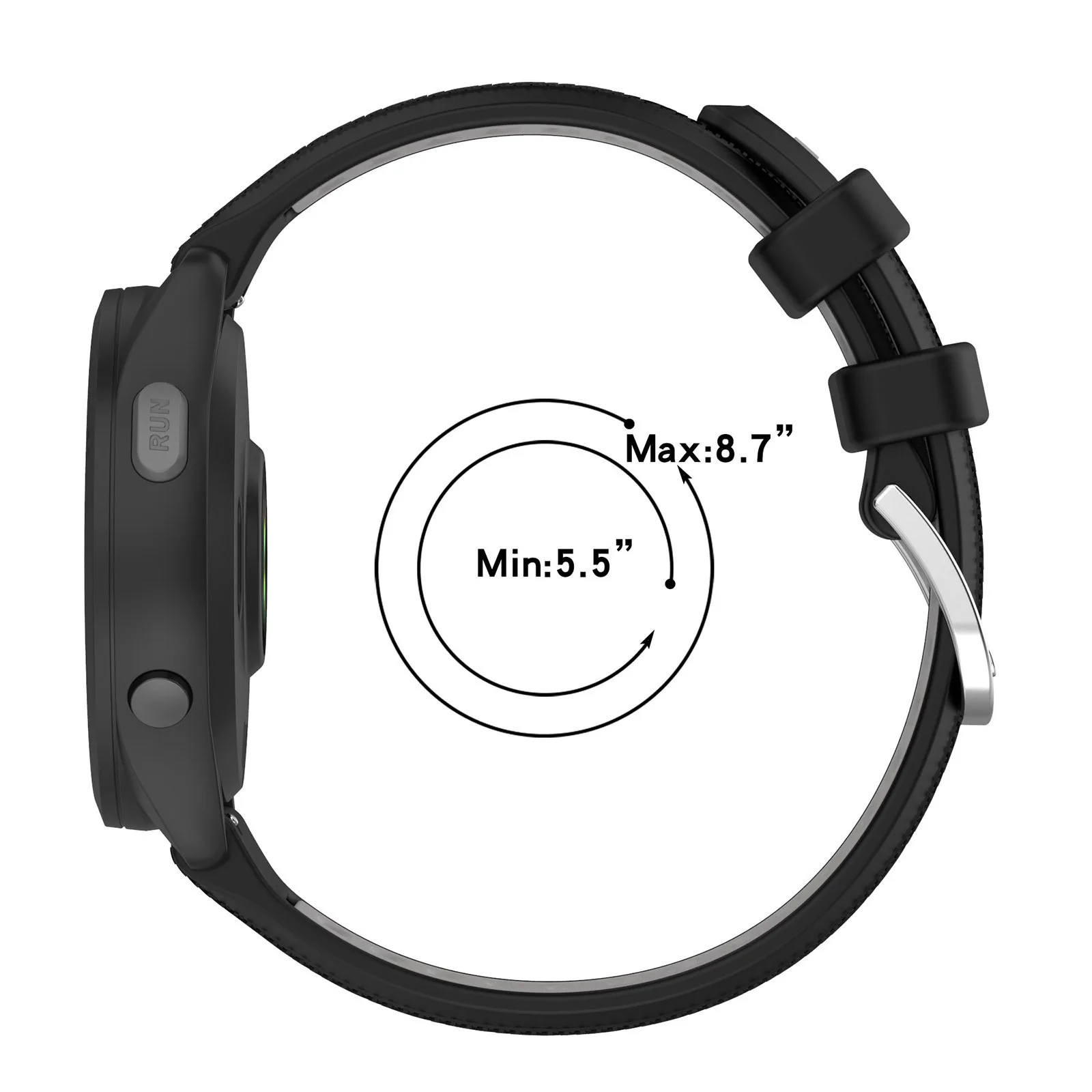Versatile Silicone Watch Strap - Multiple Sizes Available