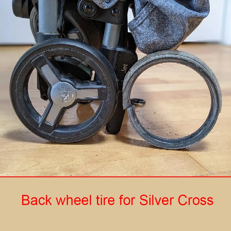 Jet Rear Wheel Tire Also For Silver Cross Nova Back Wheel Tyre Cover PU Tubeless Baby Buggy Replacement Accessories