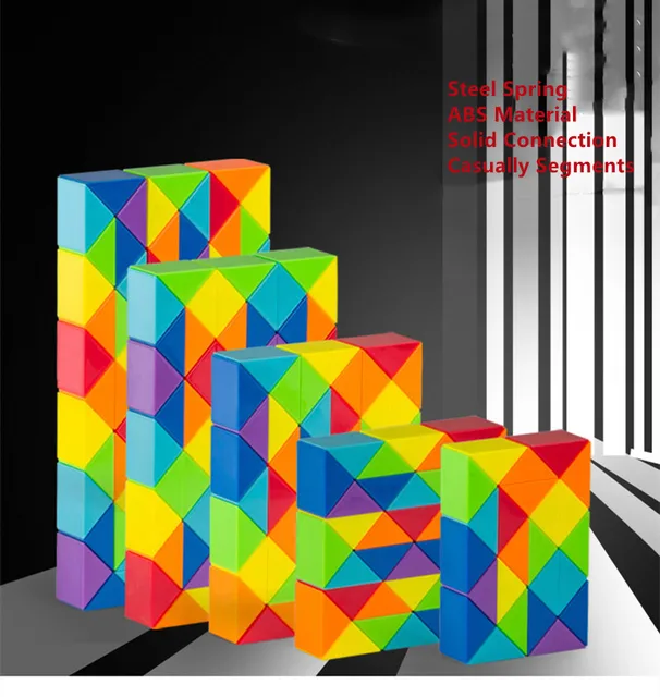 Dingsheng 24 and 36 48 60 72 Segments Magic Rule Snake multi-color 3d puzzle fidget gam Fidge Cube Twist Transformable Kid Puzzl 2