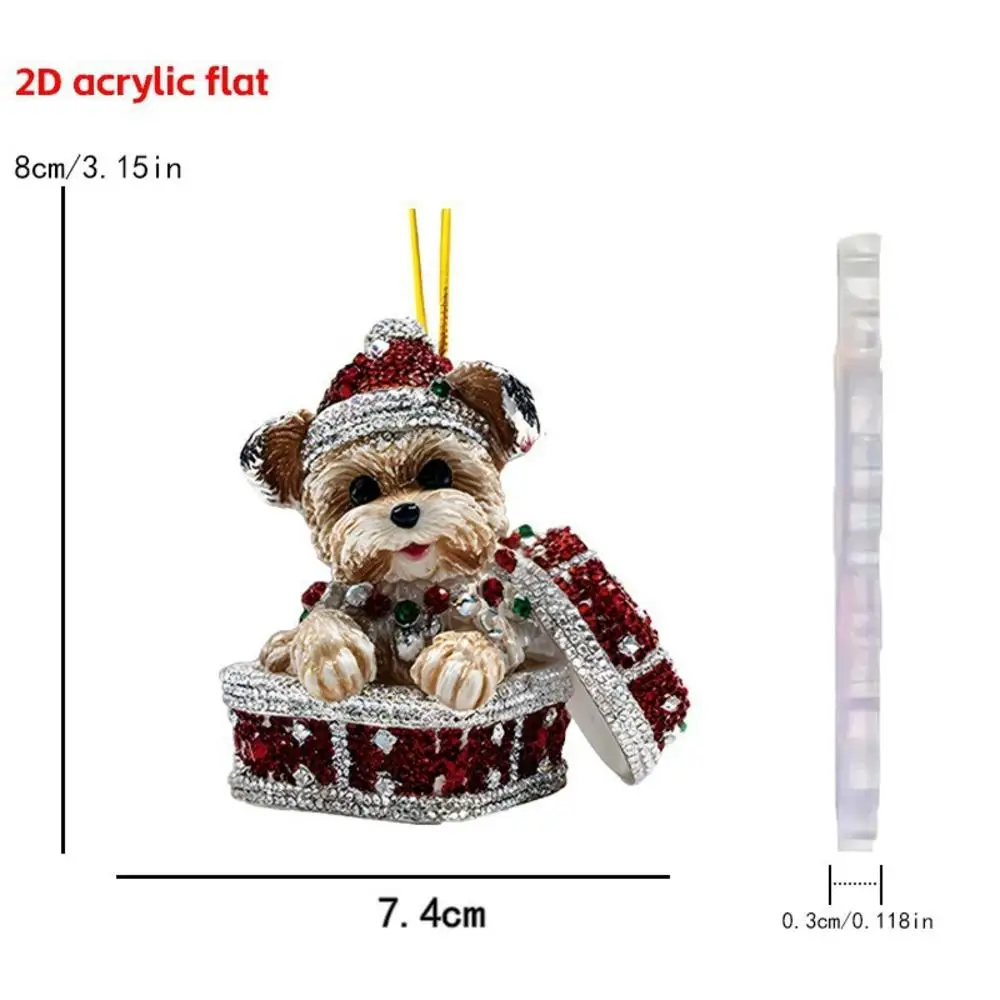 Acrylic Pet-Themed Christmas Tree Hanging Ornament - Festive 2D Design
