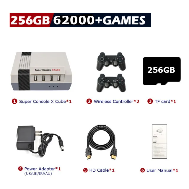 chatten veiligheid Doordringen Super Console X Cube Video Game Console 256gb Up To 62000+ Games For  Psp/ps1/n64/dc Retro Tv Game Players - Handheld Game Players - AliExpress