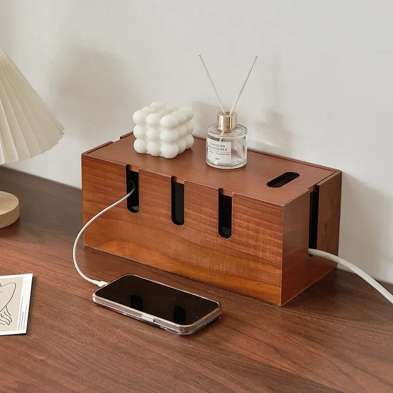 Router cable storage box Cable board socket Mobile phone charging arrangement storage box desktop power cable collection