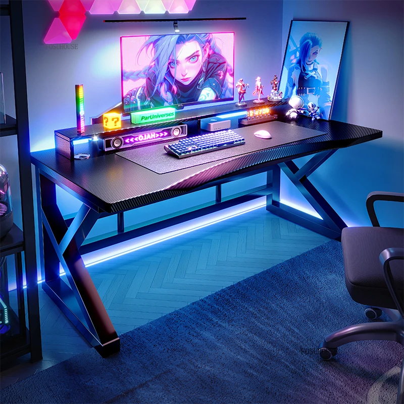 Nordic Carbon Fiber Computer Desks Home Desktop Office Desk Bedroom Student Study Desks Rental House Simple ESports Gaming Table