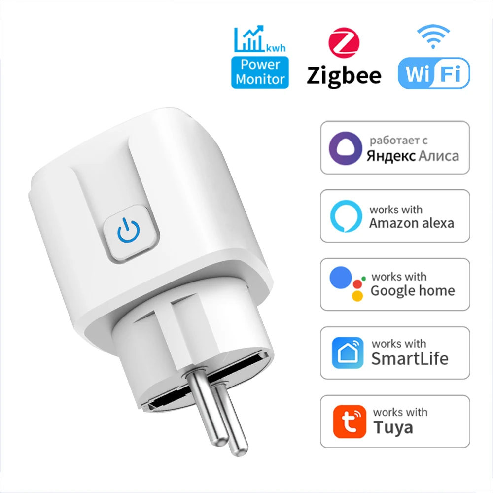 Tuya WIFI 스마트 소켓 EU 16A/20A Wifi/Zigbee 스마트 플러그..