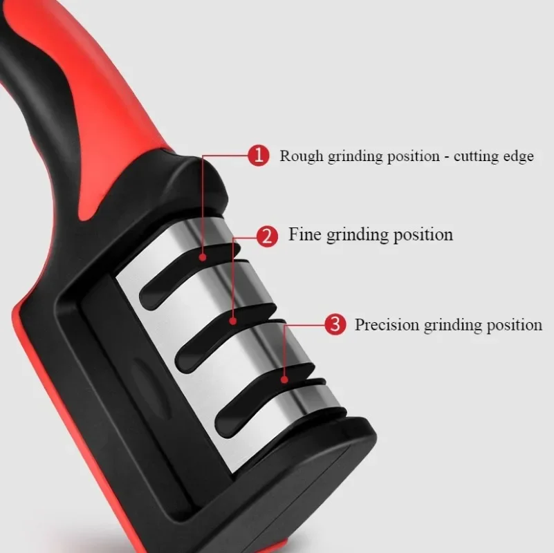3/4 Segment Knife Sharpener Three-stage Cutting Knife Kitchen Multifunctional Handheld Fast Sharpening Stone Kitchen Supplies 4