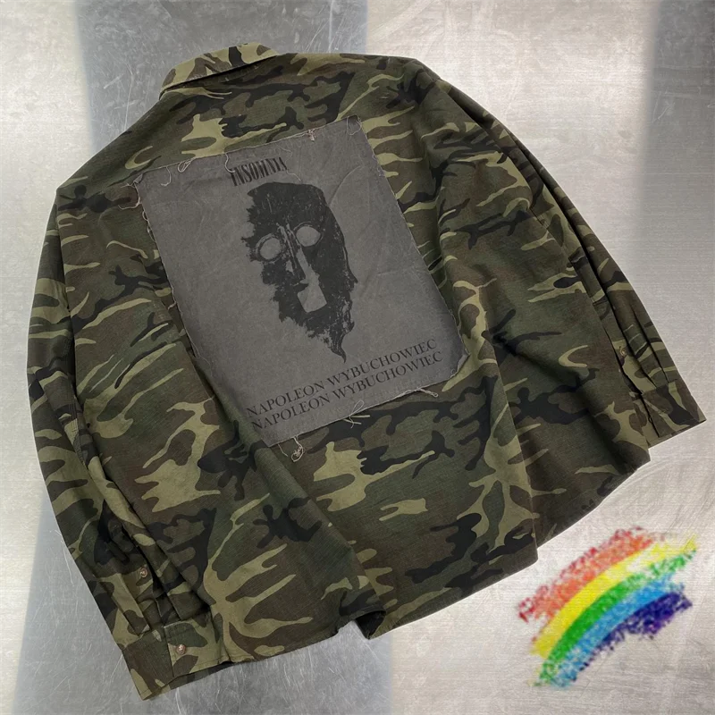 

Мужская/Женская камуфляжная рубашка в стиле вареного ношения с нашивками в клетку, камуфляжная рубашка высокого качества в масштабе 1:1