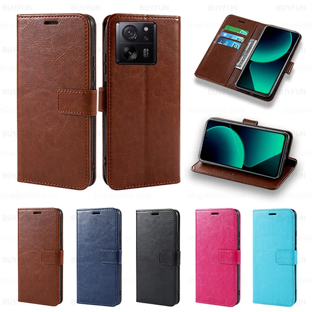 Flip Cover Leather Phone Case For Xiaomi 13T Pro Shell Book Stand  Protection Coques Fundas For