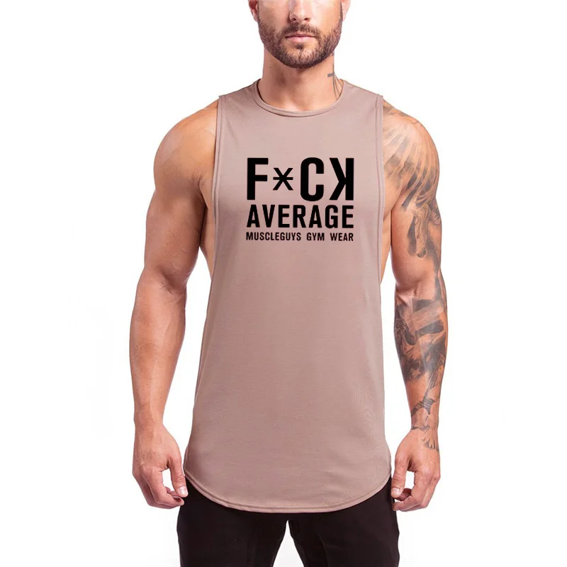 

Mens Brand Muscle Sleeveless Cotton Undershirt Sporting Casual Gym Tank Top Fashion Sports Bodybuilding Fitness Vest Singlets