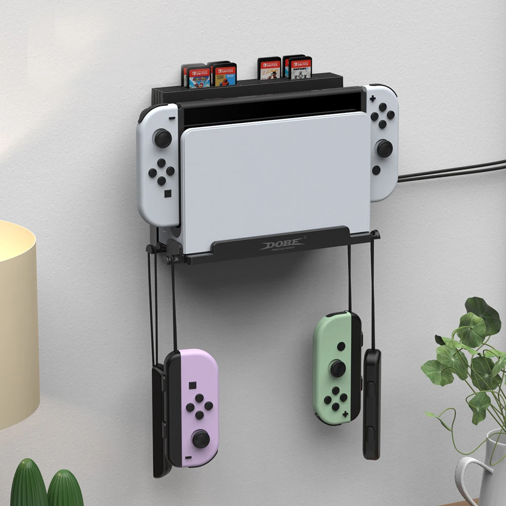  ZAONOOL Wall Mount for Nintendo Switch and Switch OLED, Metal  Wall Mount Kit Shelf Stand Accessories with 5 Game Card Holders and 4 Joy  Con Hanger, Safely Store Switch Console Near