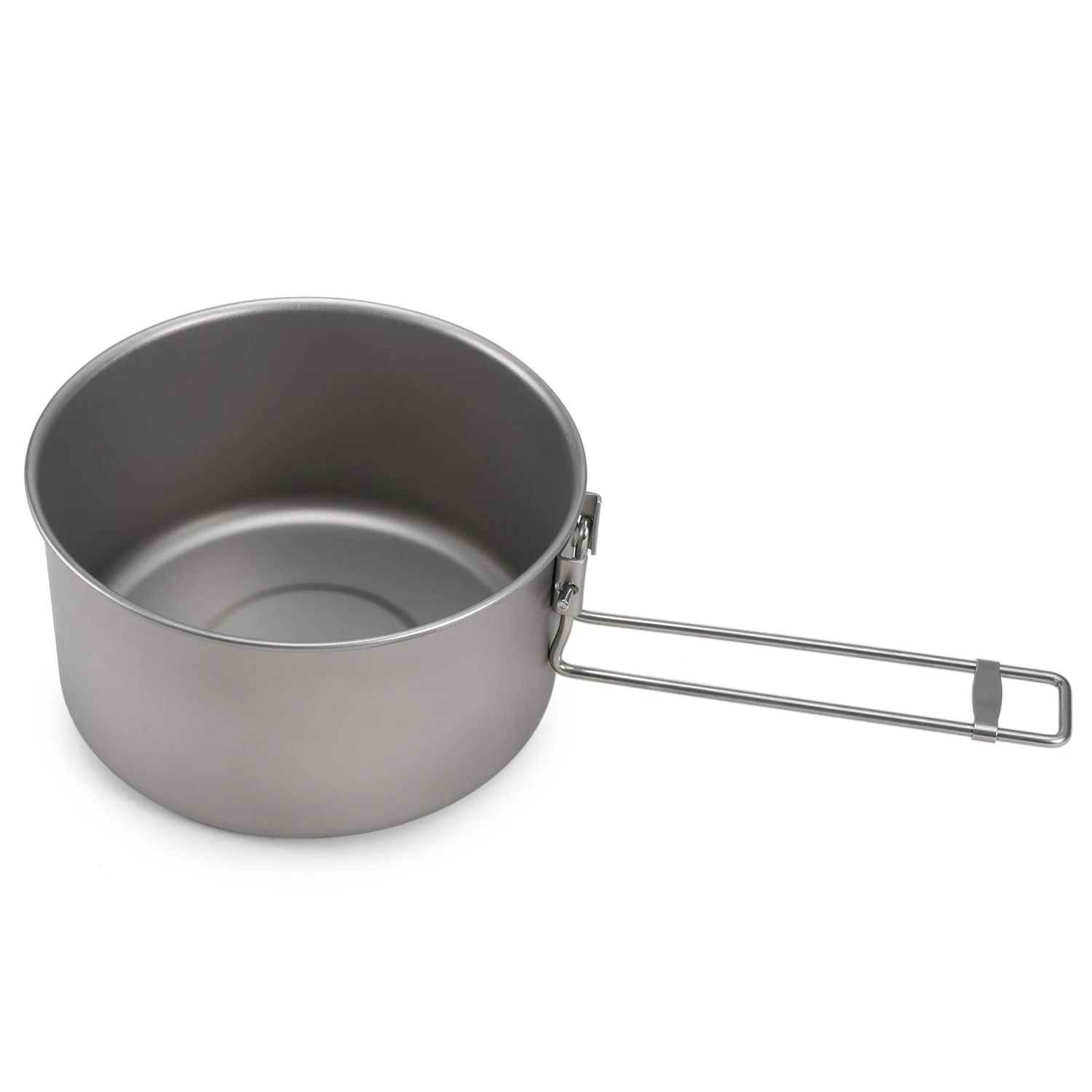 Titanium Camping Cookware Set With Lid And Foldable Handles_voghion.com