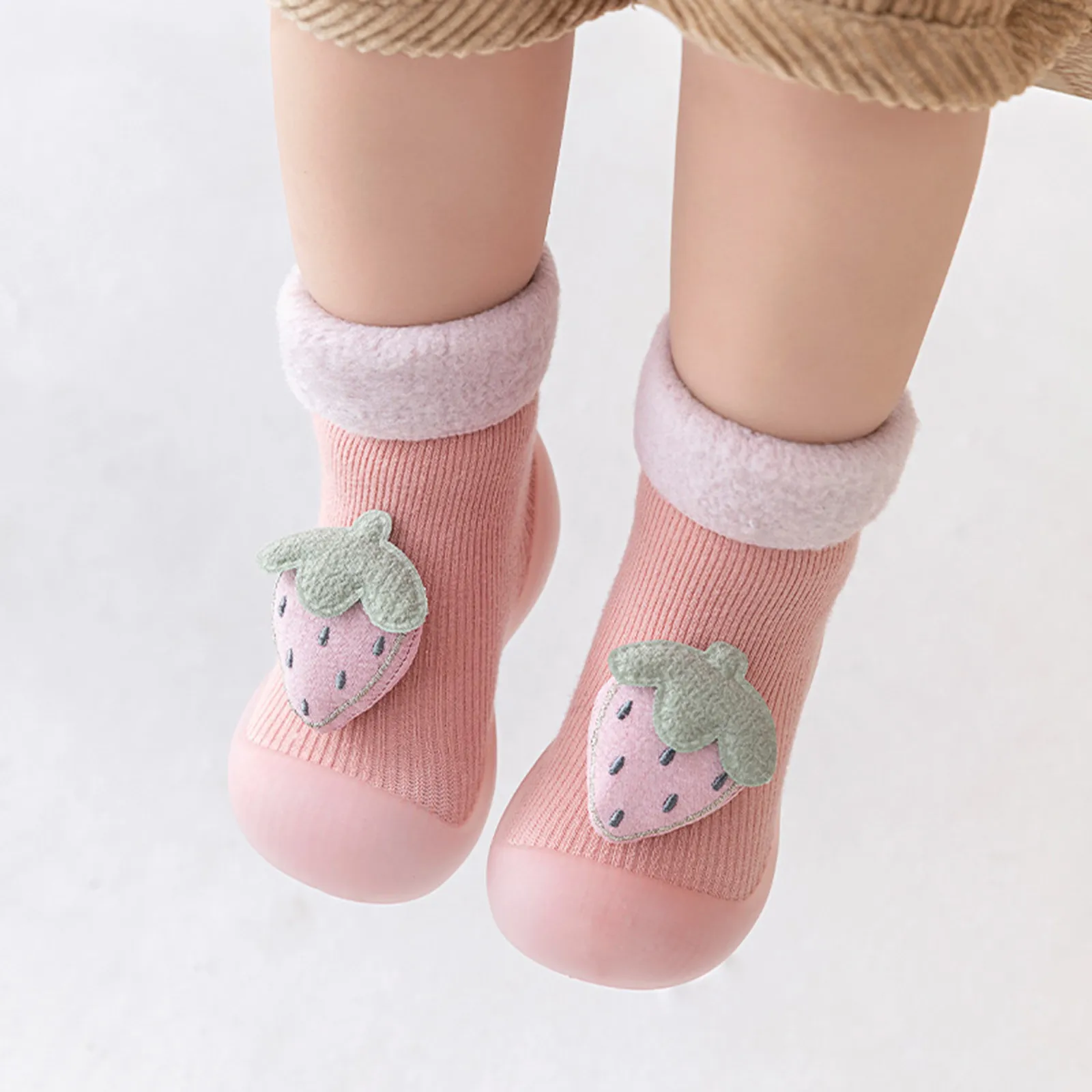 Newborn Toddler Shoes Infant Baby Boys Girls Cute Animal Cartoon Non Slip Socks Shoes Fleece Warm Floor Socks Prewalker