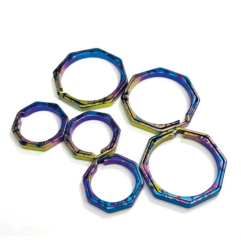 Colored Titanium Horseshoe Buckle Car Key Connection Clasp Mini Lock Catch Outdoor latch key bag removable D-buckle EDC Tool