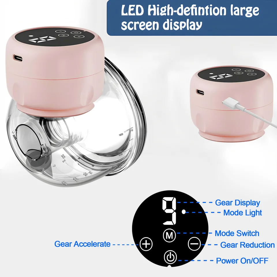 amzwn 1Pcs Smart Electric Pumps Portable Hands Free Wearable Pump Comfort Breast Milk Extractor Collector_voghion.com