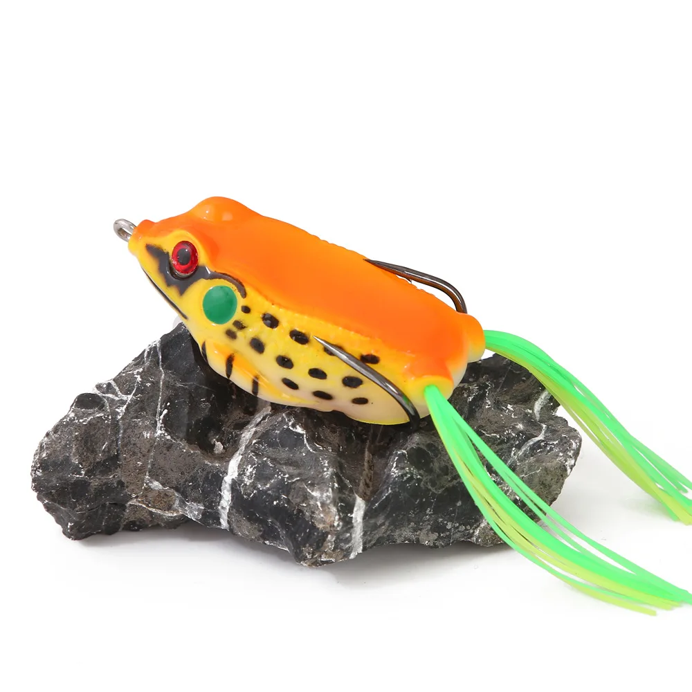 Premium Soft Frog Lure with 3D Eyes and Fishing Hooks