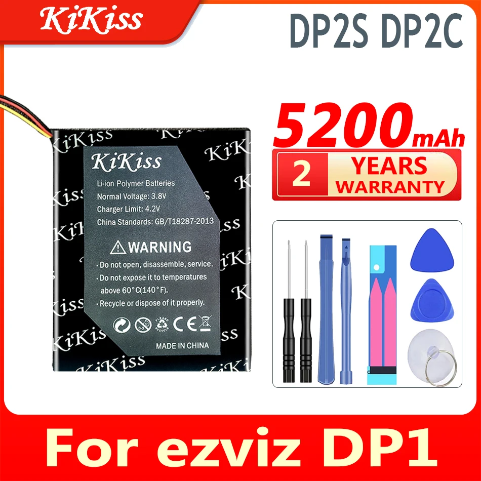5200Mah Kikiss Potente Batteria Per Ezviz Dp1 Dp1S Dp1C Dp2 Dp2C Dp2S Hd Video Smart Home Door Viewer Digital Batteria