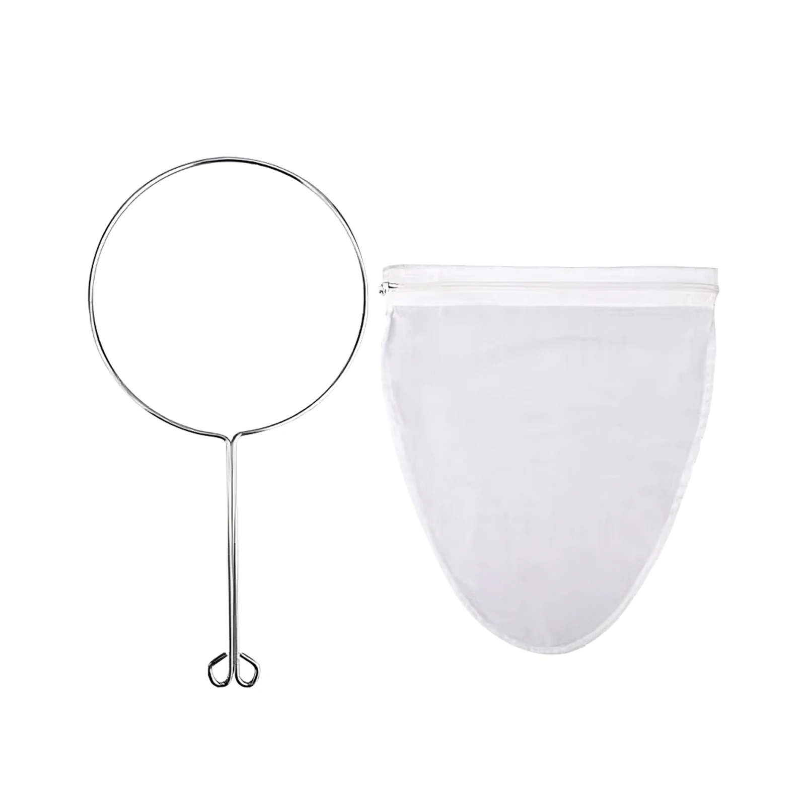 

Strainer Juices NutMilk Stainless Steel Frame Ultra Fine Cheese Mesh Filter Bag Coffee Reusable Butter Milk Handle With Zipper