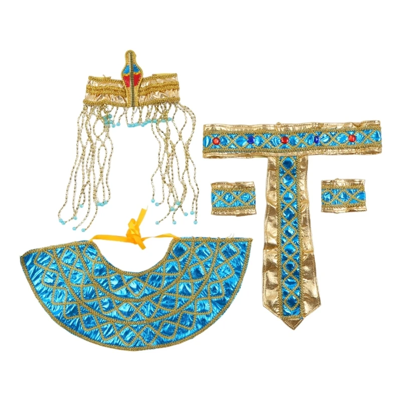

Egyptian Costume Accessories for Men Egyptian Pharaoh Headpiece Wristbands Egyptian Collar Halloween Party Decoration