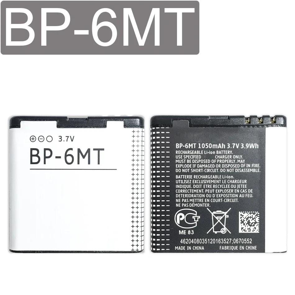 Sostituzione Batteria Bp-6Mt 1050Mah Per Batteria Nokia N81 N82 N81-8G E51 E51I 6720 6720C Bp 6Mt