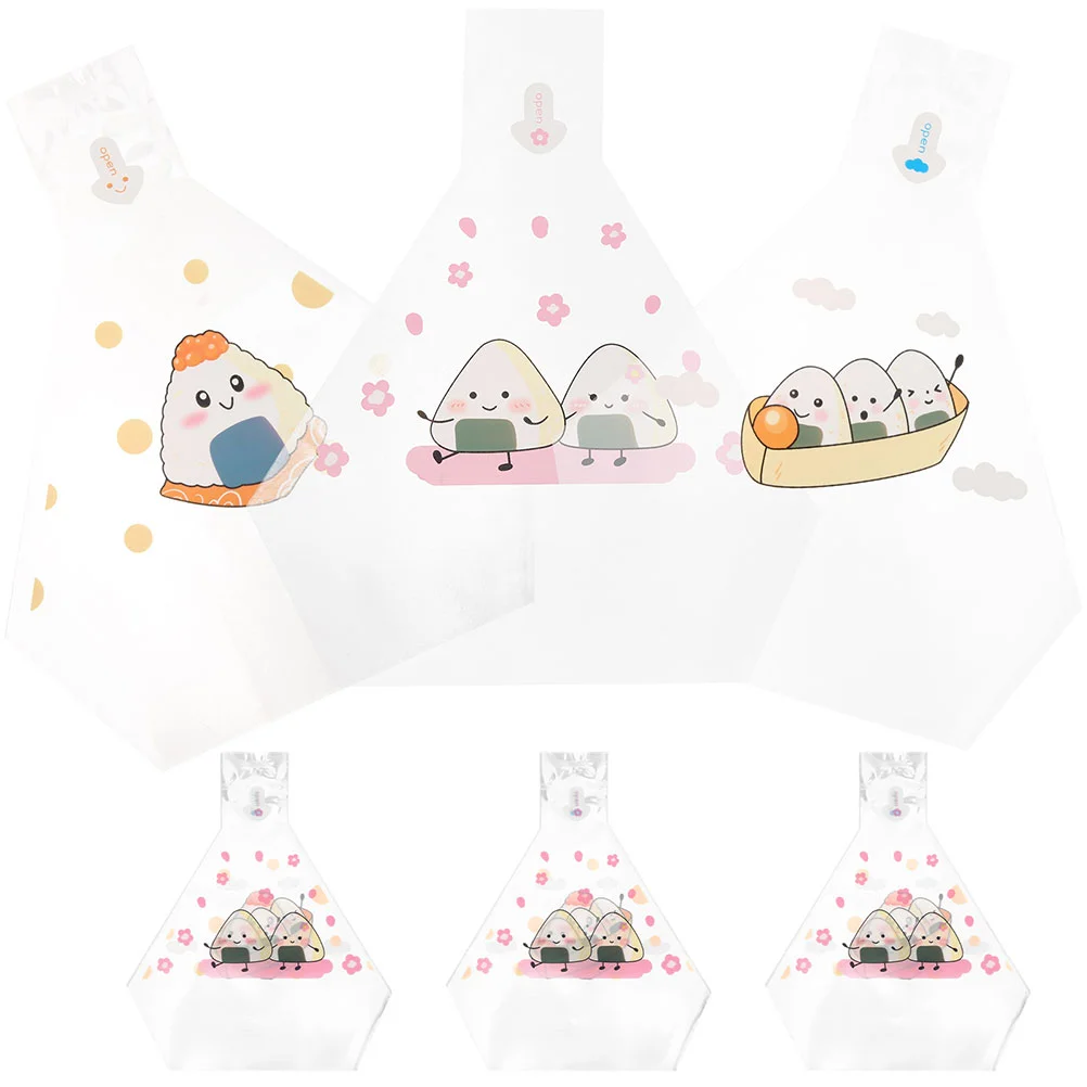 

Easy Tear Wrapper Bags Microwave Safe Clear Wrappers Triangle Onigiri Wrapping Bags Sushi Making Mold Bento Accessories