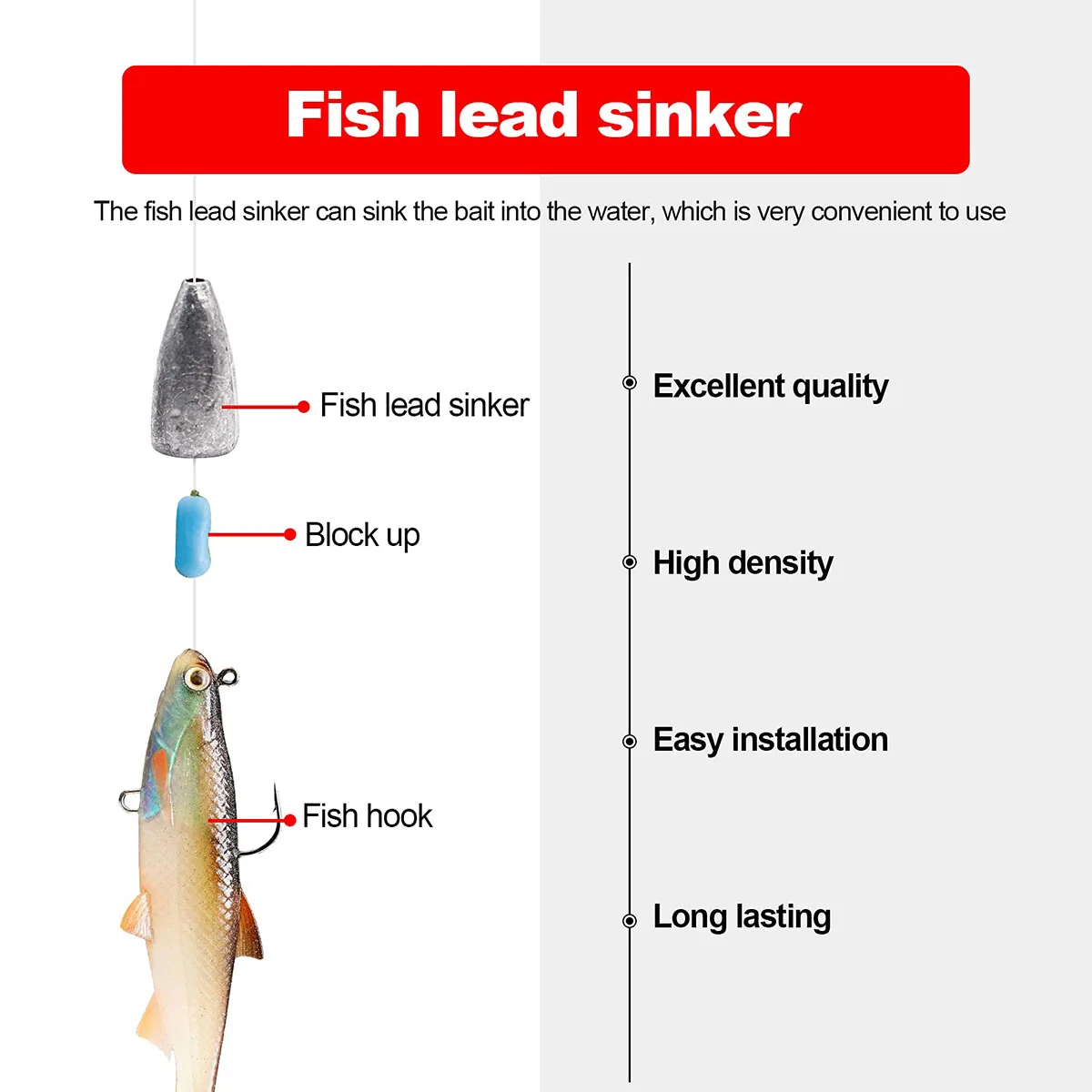 Bleigewicht-Set für Angelköder, Bullet-Angelblei, Wurmgewichte, Bleigewichte für Bass-Angeln, Texas Rigs Permacolor Bullet – Detail 10